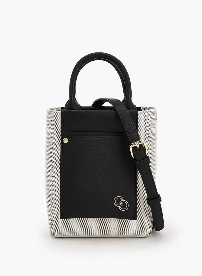 سيليست Textured Crossbody Bag With Double Handle